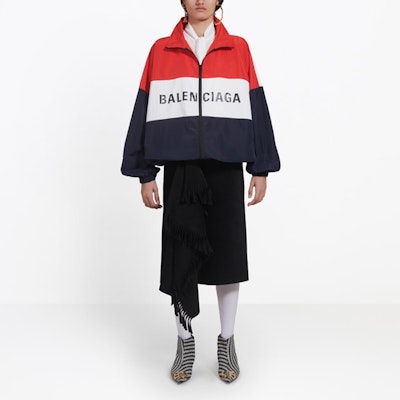 (W) Chaqueta Roja con Cremallera y Logo Balenciaga 528638TYD368093 Lookbook (W) Chaqueta Roja con Cremallera y Logo Balenciaga 528638TYD368093