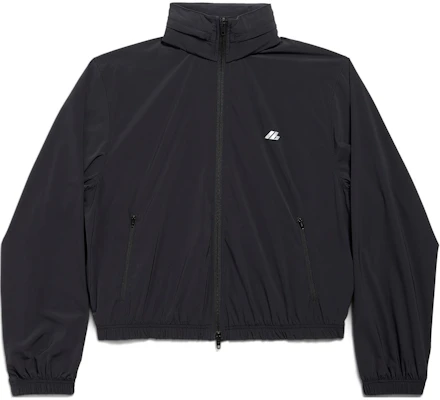 (W) Balenciaga Jaket Wanita Hitam Reflective Logo High-Neck dengan Hood Lepas Pasang 794787TQO351000 Buy (W) Balenciaga Jaket Wanita Hitam Reflective Logo High-Neck dengan Hood Lepas Pasang 794787TQO351000