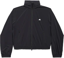 Order (W) 巴黎世家反光Logo高領可拆式連帽拉鍊外套女款黑色 794787TQO351000
