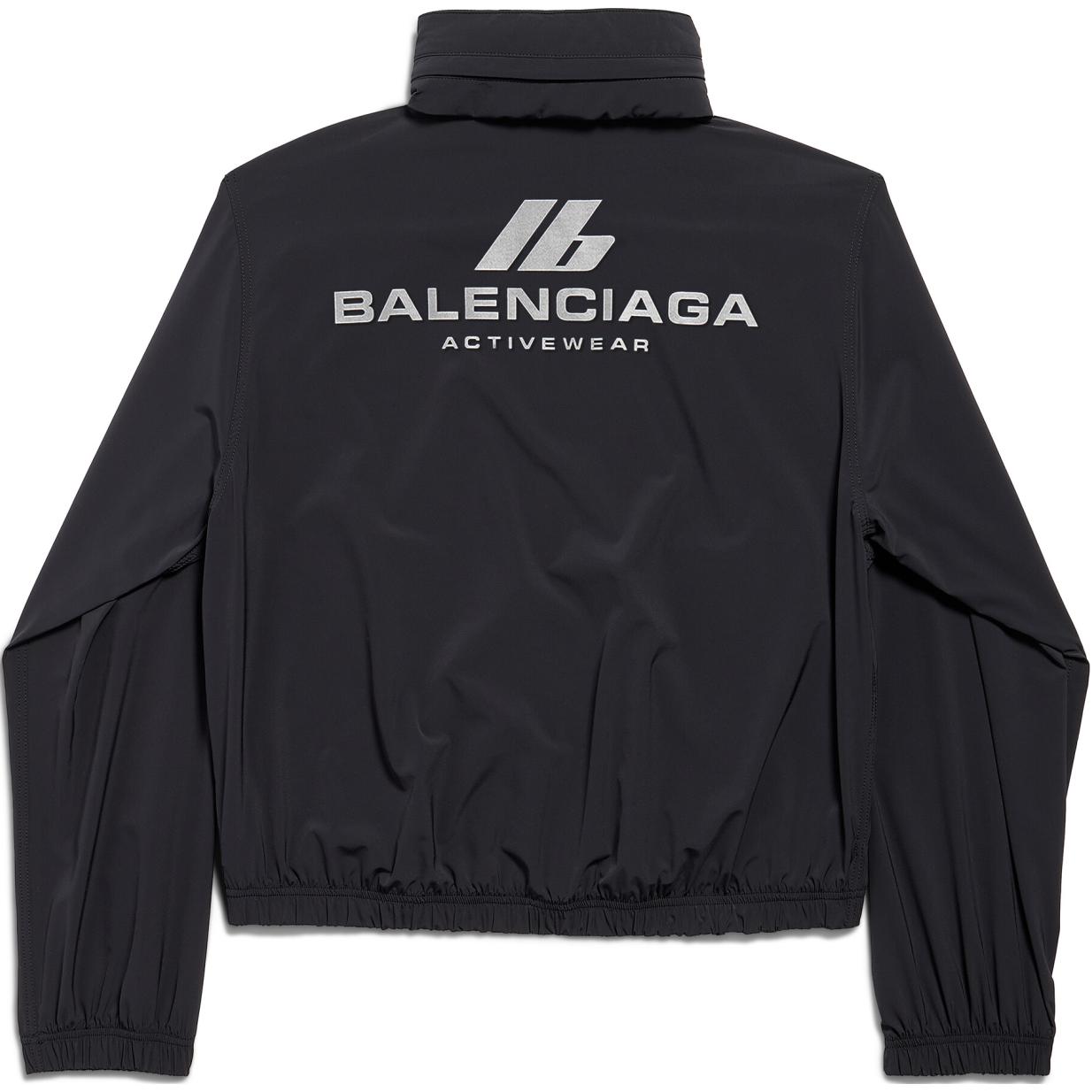 (Women) Balenciaga Reflective Logo High-Neck Detachable Hood Zip Jacket Women Black 794787TQO351000 圖 3
