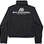 Lookbook (W) Balenciaga Jaket Wanita Hitam Reflective Logo High-Neck dengan Hood Lepas Pasang 794787TQO351000