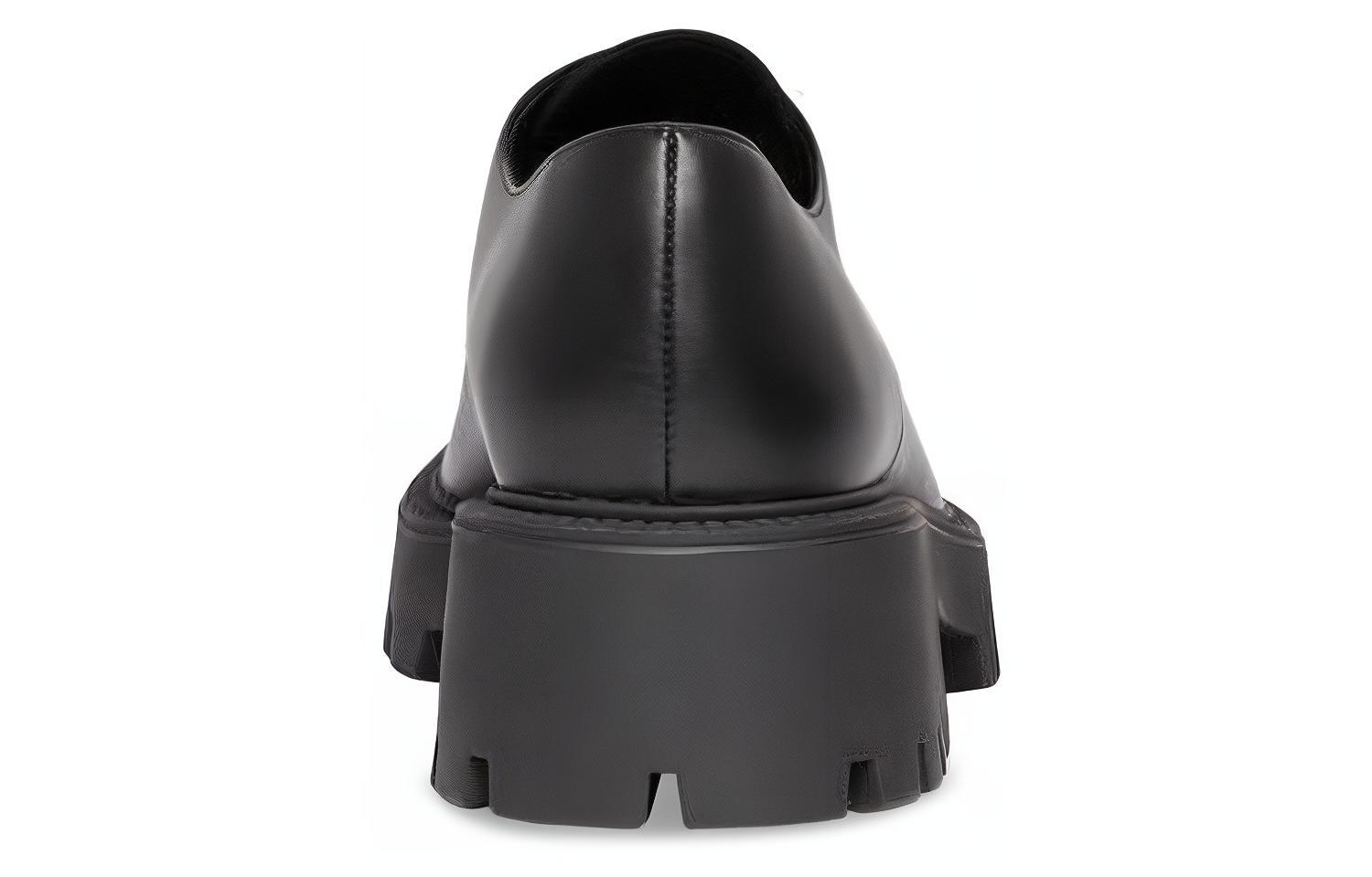 Shop (W) Zapatos Balenciaga Rhino Derby 'Negro Cuero Liso' 712391WBB501000