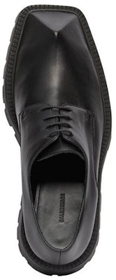 (W) Balenciaga Rhino Derby Sepatu 'Kulit Anak Sapi Hitam Polos' 712391WBB501000 Lookbook (W) Balenciaga Rhino Derby Sepatu 'Kulit Anak Sapi Hitam Polos' 712391WBB501000