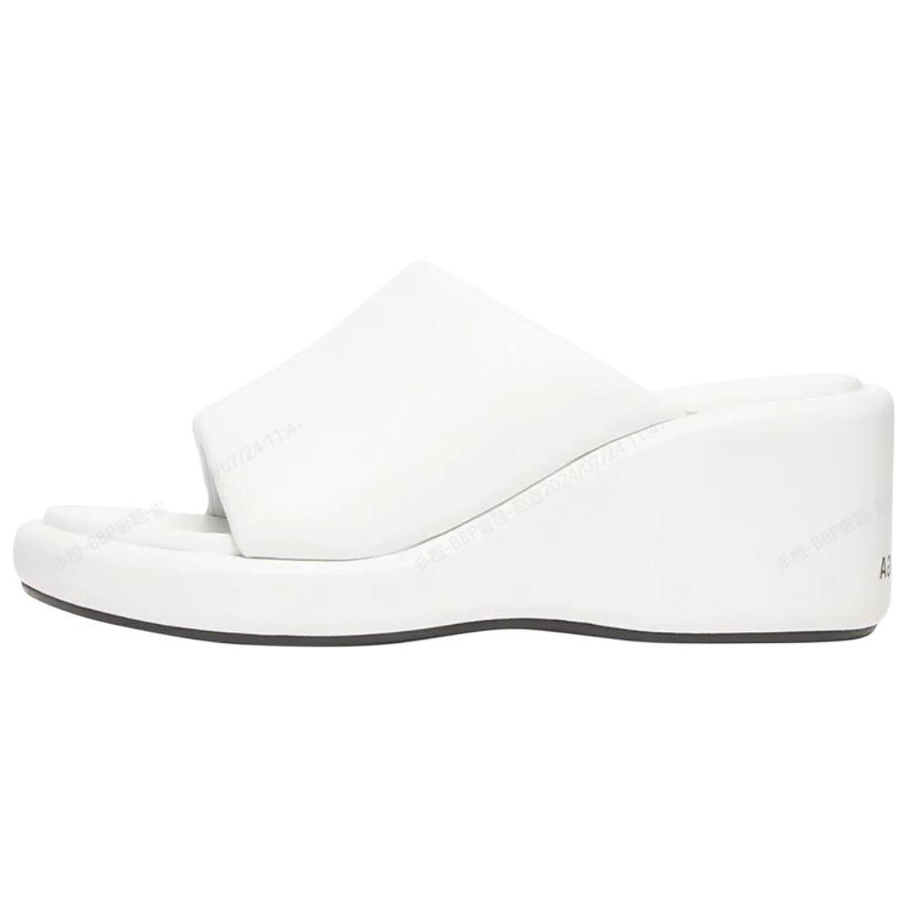 (Women) Balenciaga Rise Leather Wedge 'White Black' 694082WBDA19010