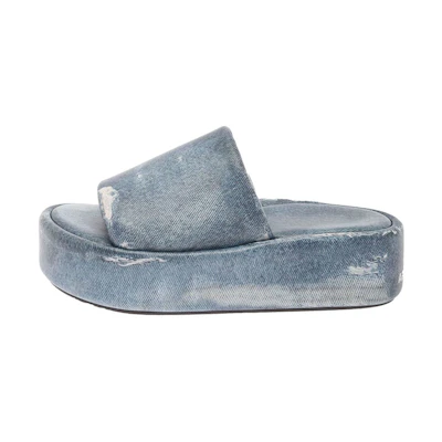 (W) Balenciaga Rise Platform Slide 'Blue Denim'