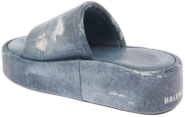 (Women) Balenciaga Rise Platform Slide 'Blue Denim' 656960WBMA14000 Shop (Women) Balenciaga Rise Platform Slide 'Blue Denim' 656960WBMA14000