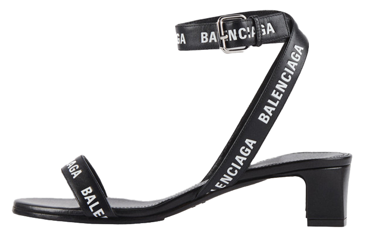 (Women) Balenciaga Round Cowhide Sandals Black 612093WBAE11090