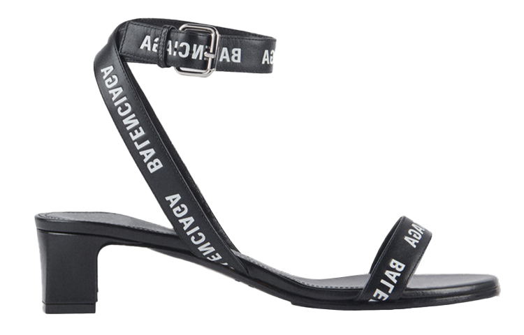 Order (W) Balenciaga Ronde Sandalen Zwart Leer 612093WBAE11090