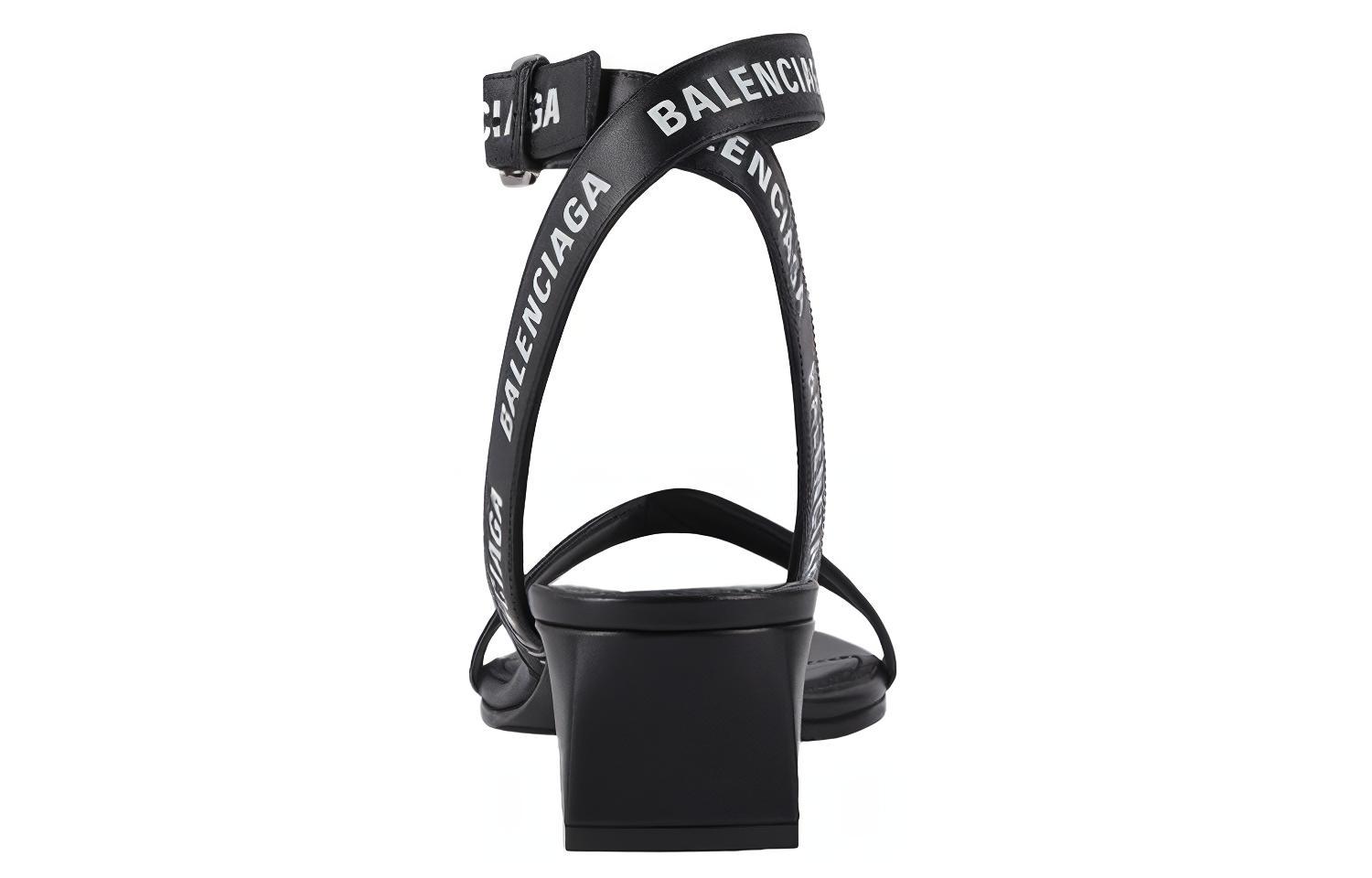 Shop (W) Balenciaga Ronde Sandalen Zwart Leer 612093WBAE11090