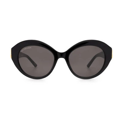 (Women) Balenciaga Round Frame Fashion Sunglasses Black BB0133S001