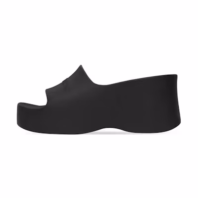 (W) Balenciaga Chunky Wedge Sandals 'Black Rubber'