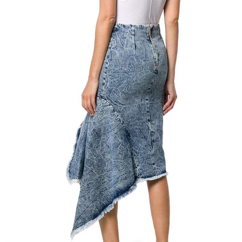 Purchase (W) 발렌시아가 러플 데님 스커트 블루 여성용 571460TEW368861