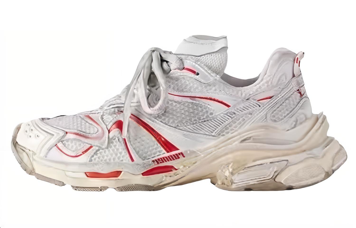 (Women) Balenciaga Runner 2.0 Sneakers White Beige Red 779064W3RXP9260