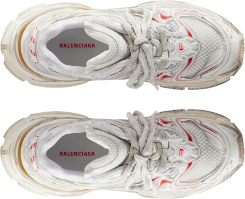 (Women) Balenciaga Runner 2.0 Sneakers White Beige Red 779064W3RXP9260 Order (Women) Balenciaga Runner 2.0 Sneakers White Beige Red 779064W3RXP9260