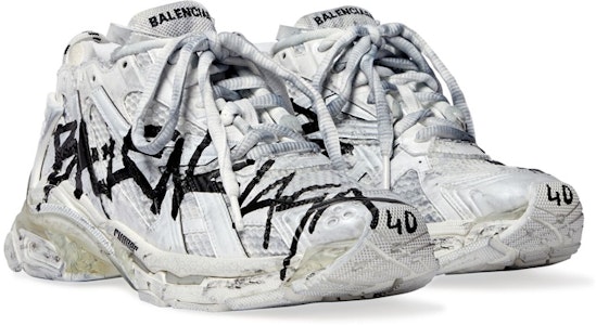 (W) Balenciaga Runner Graffiti Putih 677402W3RBQ9010 Lookbook (W) Balenciaga Runner Graffiti Putih 677402W3RBQ9010