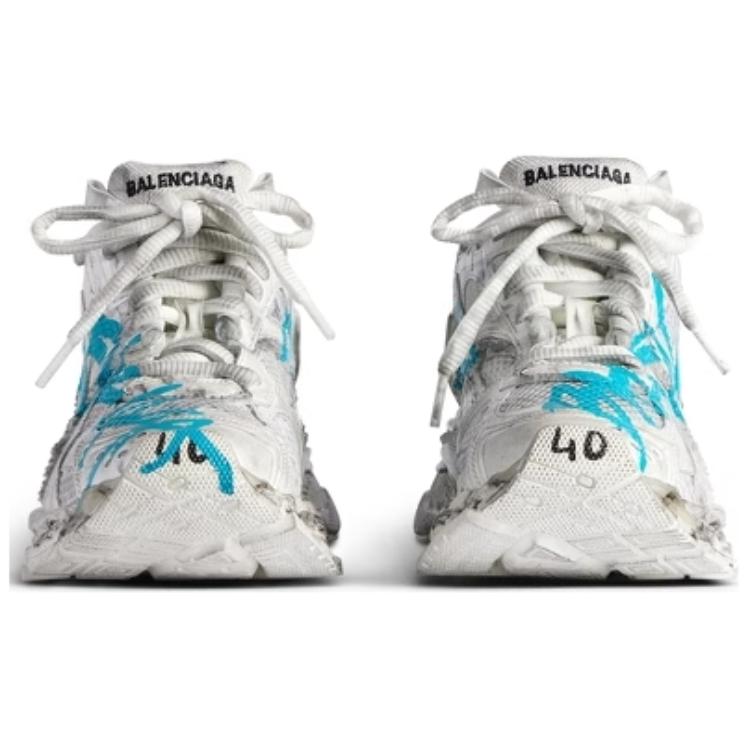 (W) Balenciaga RNNR Sneaker 'Graffiti - White Blue' 圖 3