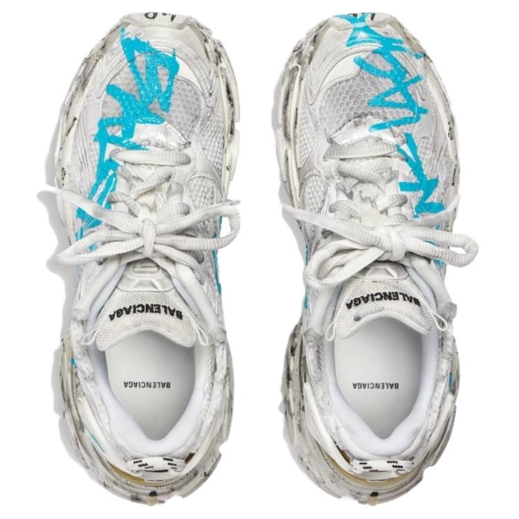 (W) Balenciaga RNNR Sneaker 'Graffiti - White Blue' 圖 6