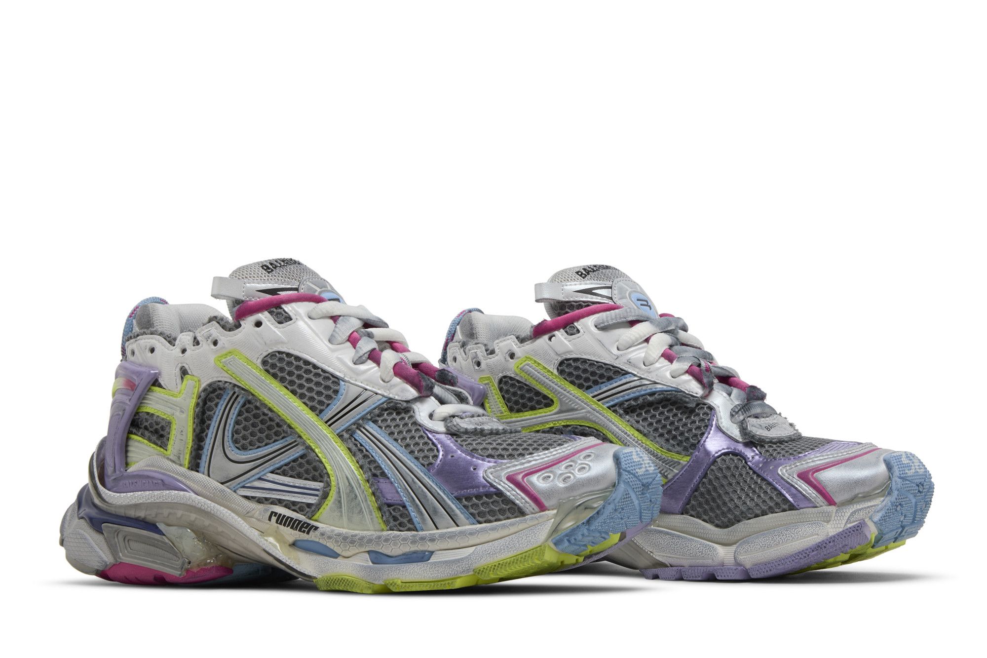 Cheap （女款）Balenciaga 跑鞋 '灰色淺紫色' 677402-W3RBP-1745