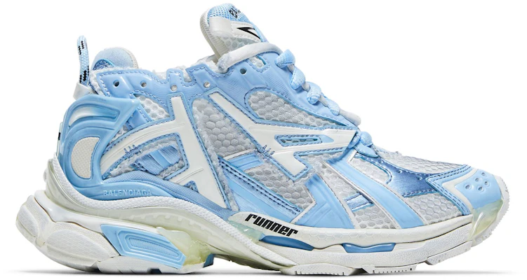 Balenciaga巴黎世家 Runner 網布 低筒 運動休閒鞋 女款 白藍 做舊版 Buy Balenciaga巴黎世家 Runner 網布 低筒 運動休閒鞋 女款 白藍 做舊版