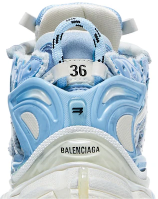 Balenciaga巴黎世家 Runner 網布 低筒 運動休閒鞋 女款 白藍 做舊版 Sizing Balenciaga巴黎世家 Runner 網布 低筒 運動休閒鞋 女款 白藍 做舊版