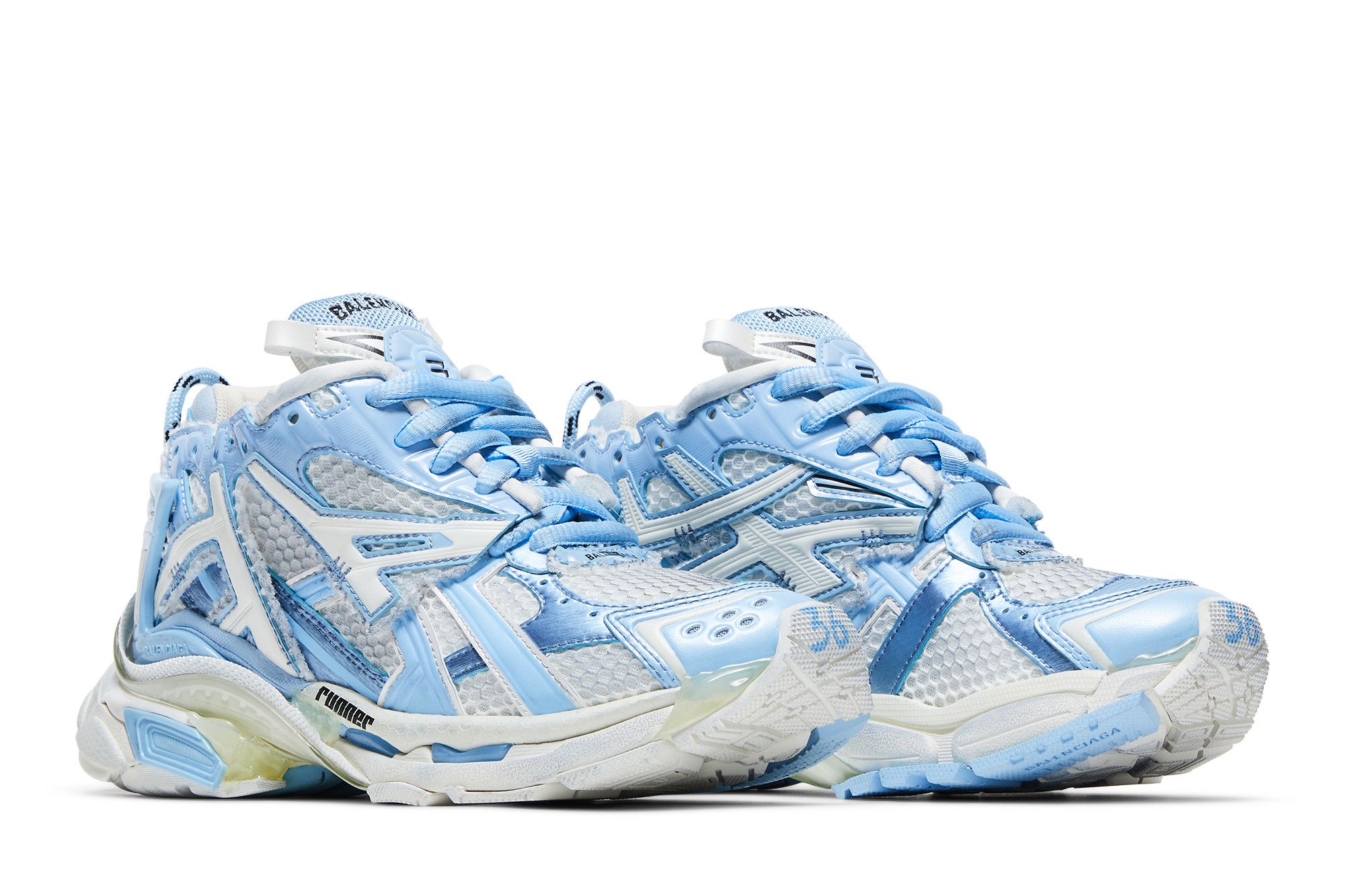 Cheap Balenciaga巴黎世家 Runner 網布 低筒 運動休閒鞋 女款 白藍 做舊版
