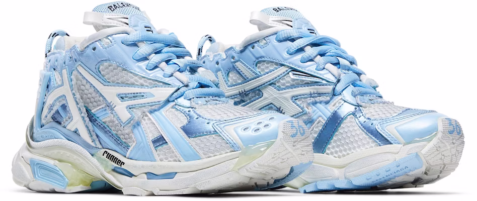 Balenciaga巴黎世家 Runner 網布 低筒 運動休閒鞋 女款 白藍 做舊版 Cheap Balenciaga巴黎世家 Runner 網布 低筒 運動休閒鞋 女款 白藍 做舊版