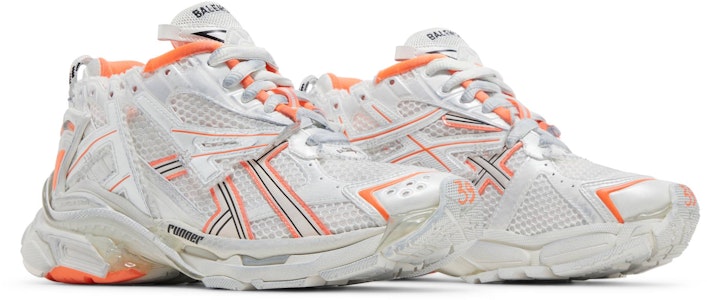 Balenciaga 巴黎世家 Runner 時尚繫帶運動鞋 女款 白橙 做舊款 Cheap Balenciaga 巴黎世家 Runner 時尚繫帶運動鞋 女款 白橙 做舊款