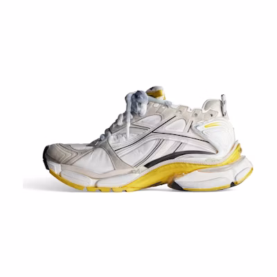 (W) Balenciaga RNNR Sneakers 'Beuge White Yellow Nylon and Suede Like Fabric'