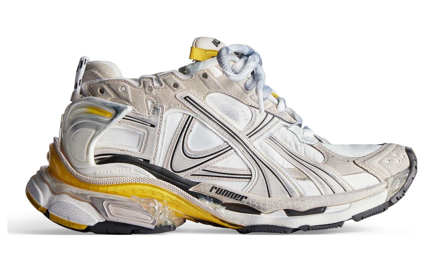 (W) Balenciaga RNNR Sneakers 'Beuge White Yellow Nylon and Suede Like Fabric' 圖 2