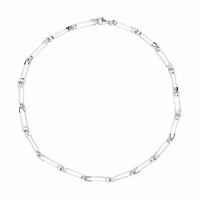 (Women) Balenciaga Safety Pin Chain Necklace 925 Silver for Women - Silver. 704236J84000918
