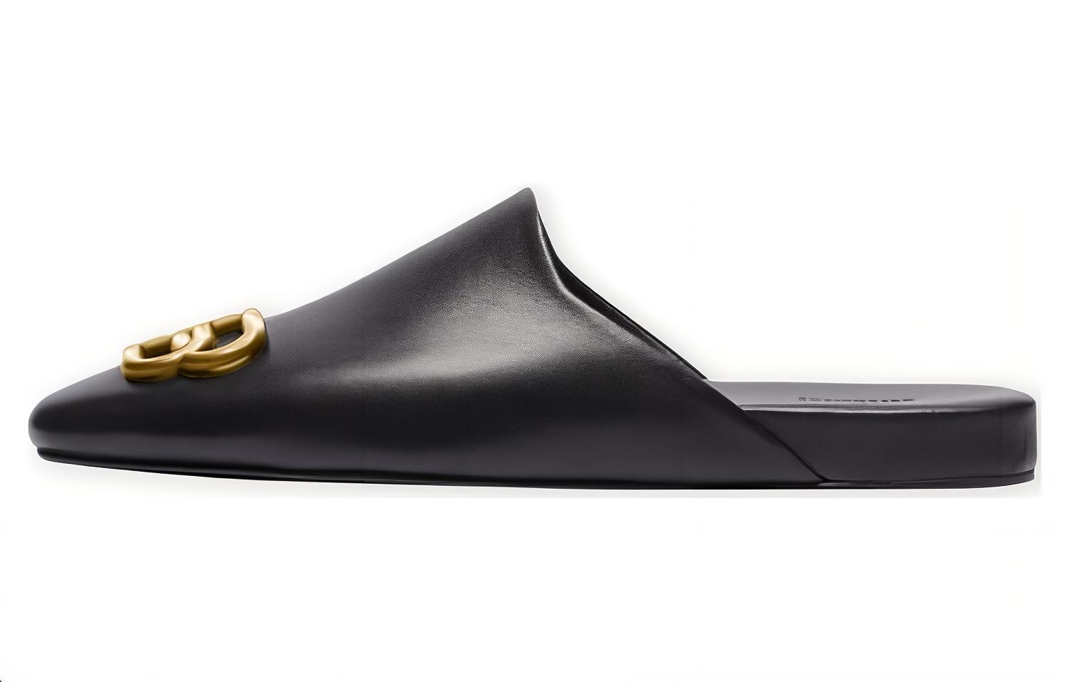 (W) Balenciaga Sandals 'Black and Medal Logo'