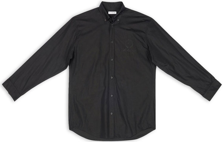 (Women) Balenciaga Seven Tanabata FW22 Oversized Long Sleeve Shirt  Black. 706099TYB181000