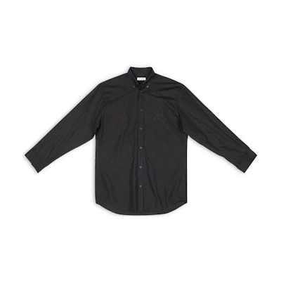 (Women) Balenciaga Seven Tanabata FW22 Oversized Long Sleeve Shirt Black. 706099TYB181000