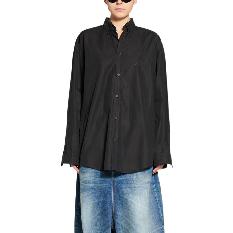 Details for (W) バレンシアガ セブン 七夕 FW22 オーバーサイズ 長袖シャツ ブラック. 706099TYB181000