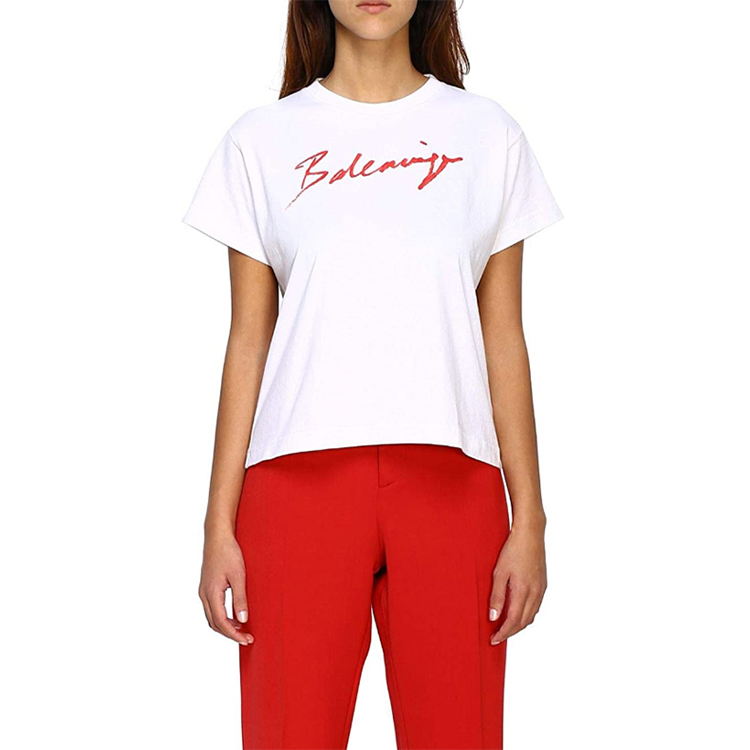(Women) Balenciaga Signature Logo T-Shirt White 583217TFV639783 圖 3