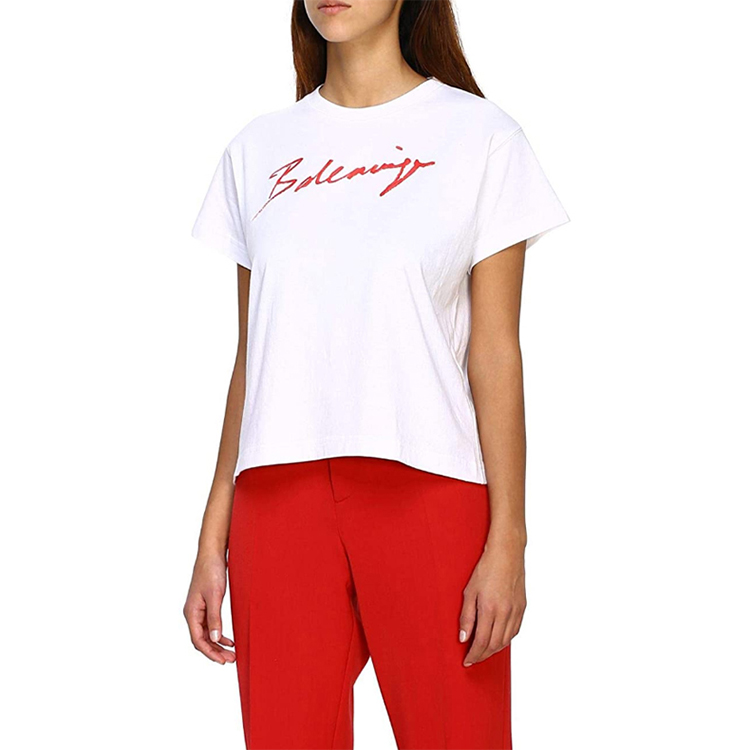 (Women) Balenciaga Signature Logo T-Shirt White 583217TFV639783 圖 4