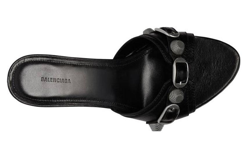 Shop (W) Balenciaga Slide ''Confort en Cuir Noir'' 694347WAD4G1081