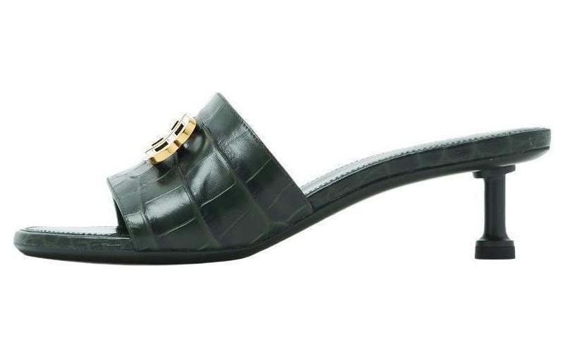(Women) Balenciaga Slide 'Green Leather' 722309WBED13080