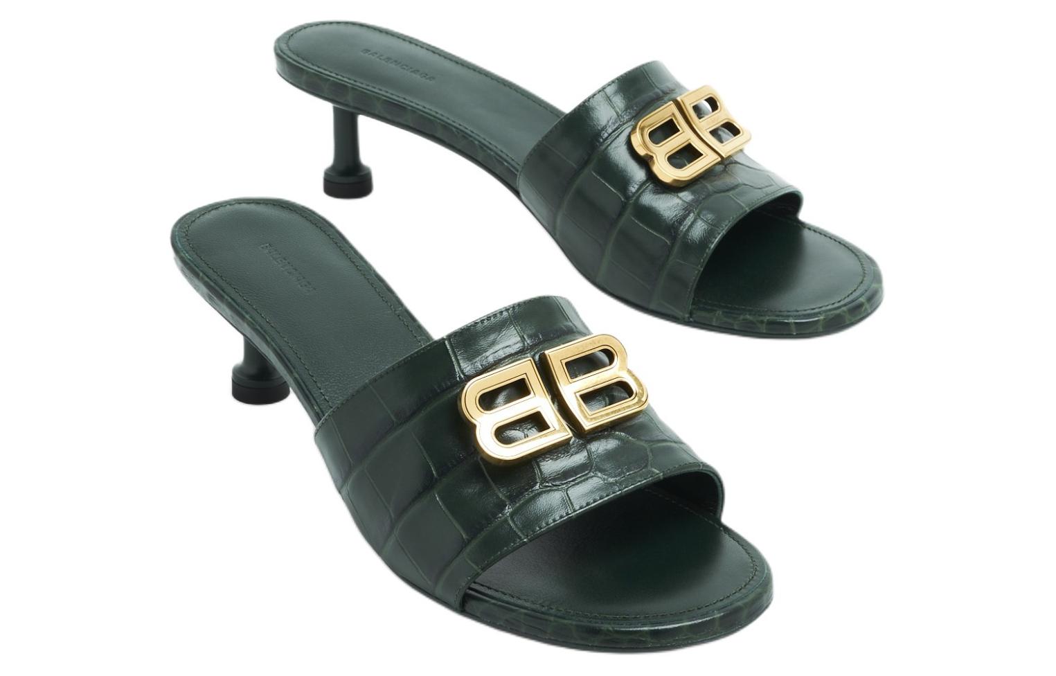 Shop (W) Balenciaga Slide 'Kulit Hijau' 722309WBED13080