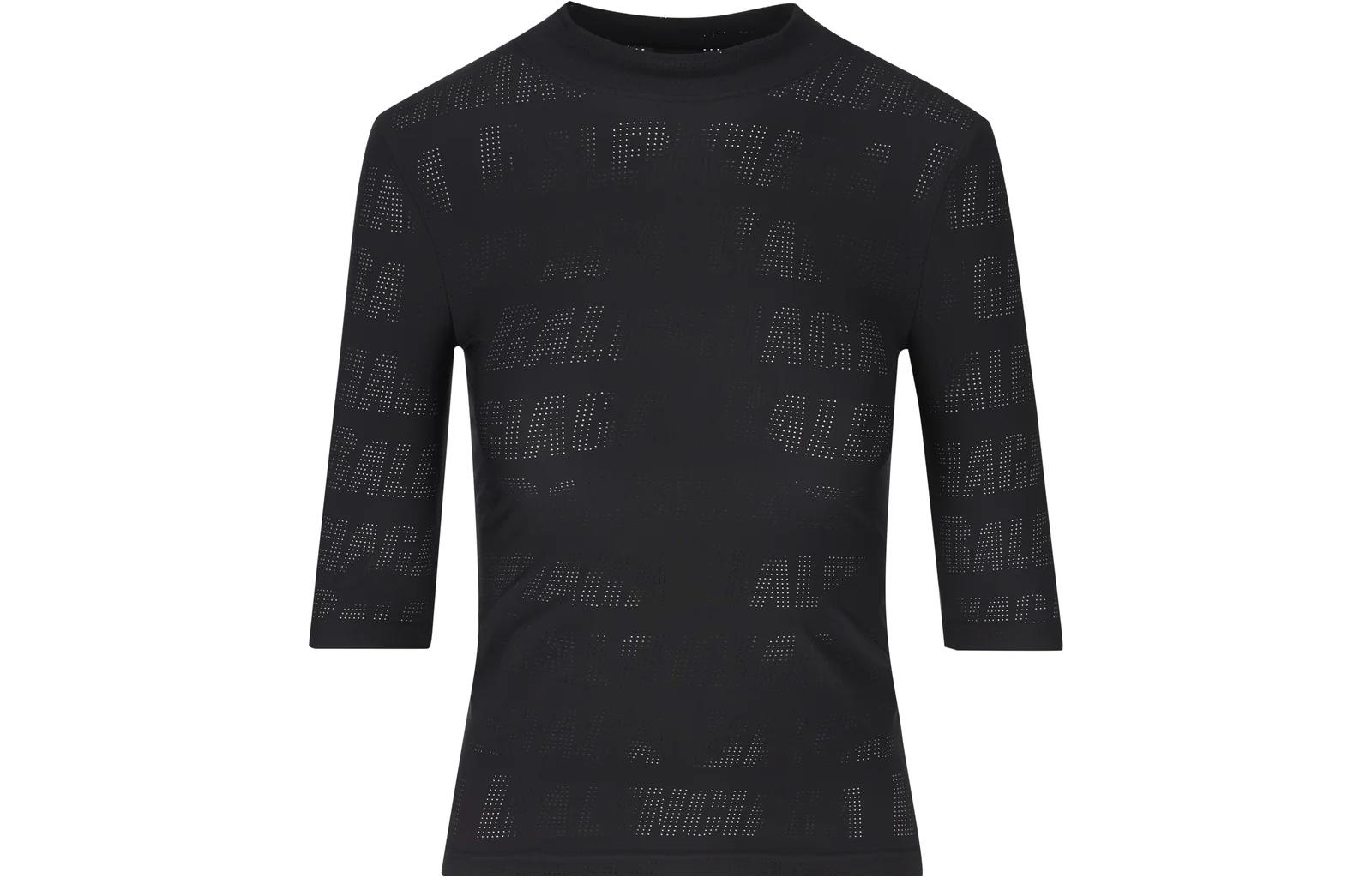 (Women) Balenciaga Slim Fit Crew Neck Short Sleeve T-Shirt Black 7507714D1B41000