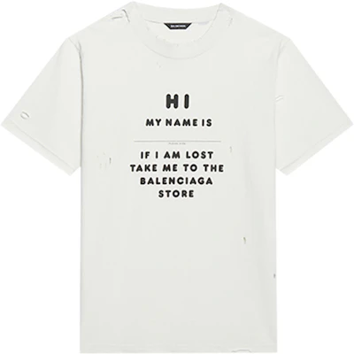 (W) 巴黎世家修身版白色标志印花圆领T恤 FW21 661705TKVF19081 Buy (W) 巴黎世家修身版白色标志印花圆领T恤 FW21 661705TKVF19081