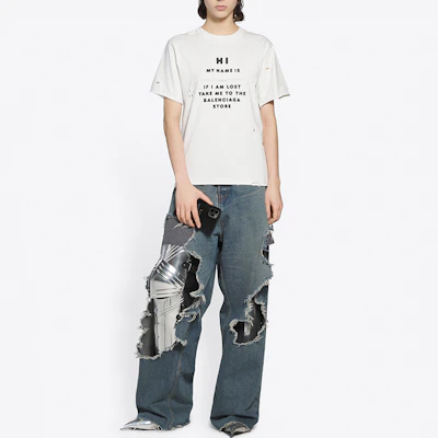 (W) 巴黎世家修身版白色标志印花圆领T恤 FW21 661705TKVF19081 Details for (W) 巴黎世家修身版白色标志印花圆领T恤 FW21 661705TKVF19081