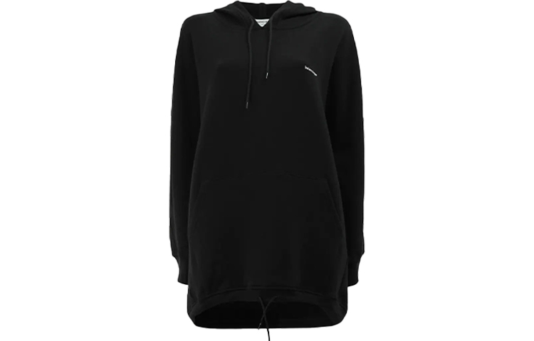 (Women) Balenciaga Small Letter Loose Hoodie - Black 481985TYK301000