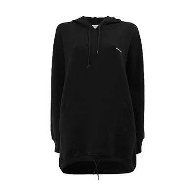 (Women) Balenciaga Small Letter Loose Hoodie - Black 481985TYK301000