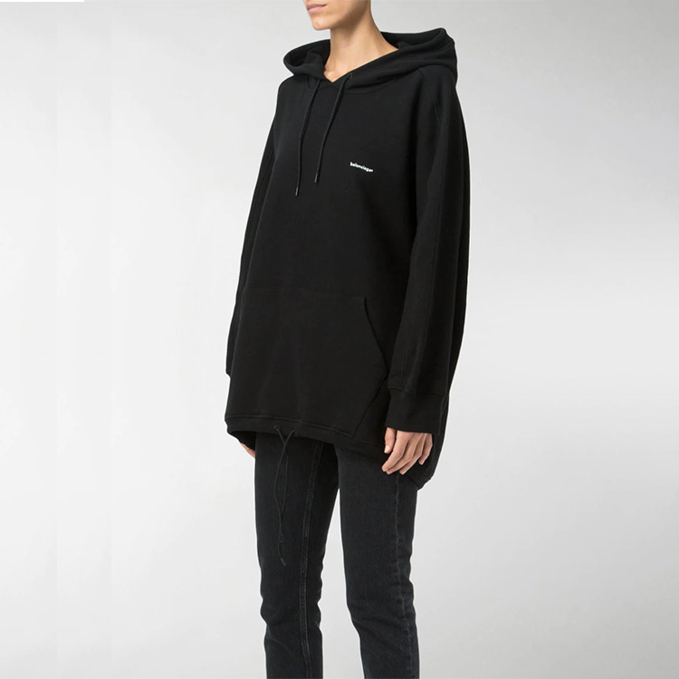 (Women) Balenciaga Small Letter Loose Hoodie - Black 481985TYK301000 圖 4