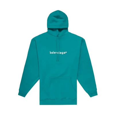 (Women) Balenciaga Small Logo Blue Hoodie 578135TJVA34741