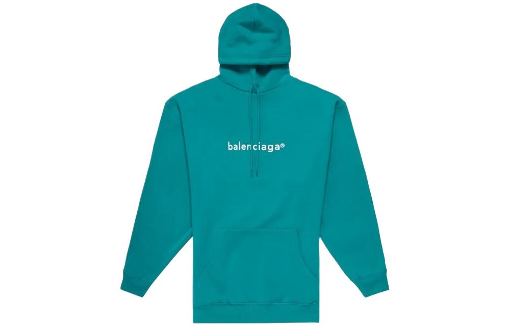 Order (Women) Balenciaga Small Logo Blue Hoodie 578135TJVA34741