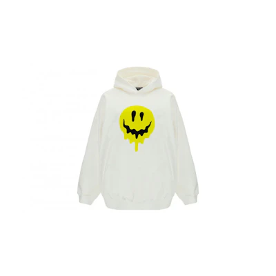 (Women) Balenciaga Smile Print Oversized Sweatshirt Women’s White. 651799TKVA28639