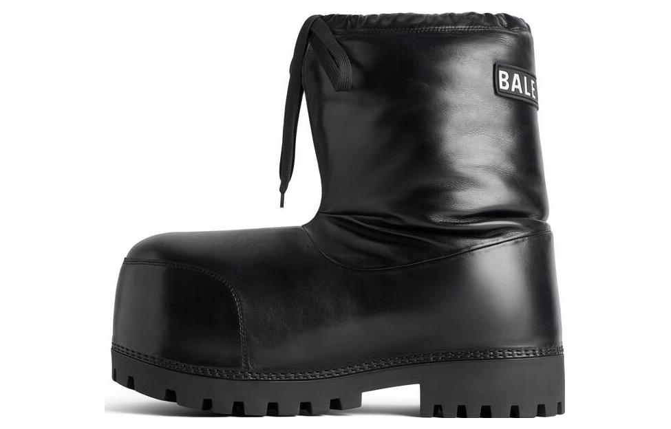 (Women) Balenciaga Snow Boots 'Black Calfskin Round-Toe Comfort' 780558WBDH01000