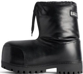 (W) Balenciaga Sepatu Boot Salju Hitam Kulit Anak Sapi Kenyamanan Round-Toe 780558WBDH01000 Buy (W) Balenciaga Sepatu Boot Salju Hitam Kulit Anak Sapi Kenyamanan Round-Toe 780558WBDH01000